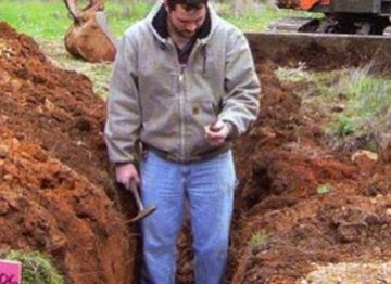 Greg Schram working on a wastewater project