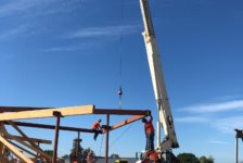 Aperture Cellars - Crane Placing Steel Beams