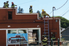 Firefighters on Roof of Penngrove Market