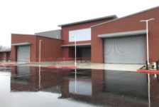 NanaWall Production Facility Loading Docks on Rainy Day