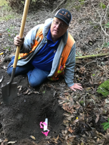 Carl finds old survey marker