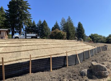 Image of Erosion Control on a recently graded slope.