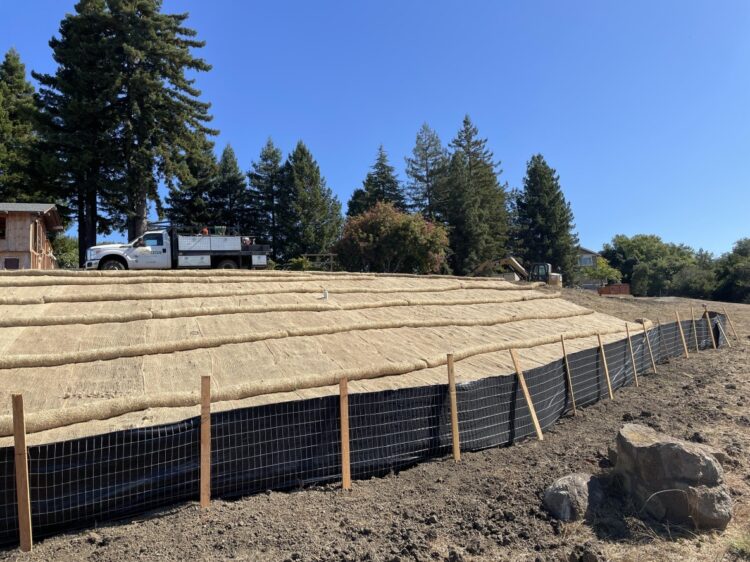 Image of Erosion Control on a recently graded slope.